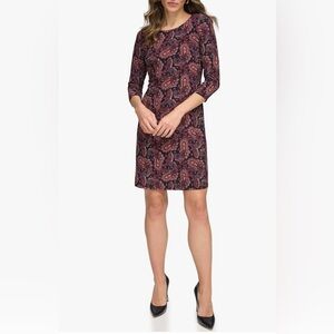 Tommy Hilfiger Women's 3/4 Sleeve Dress Size 6 Color: Black/Chino